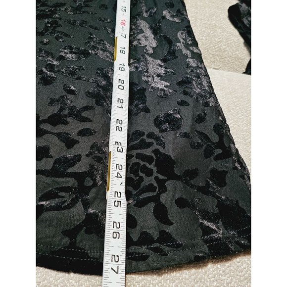 Stem & Vine velvet burnout top XL roses print sheer lace Black - Picture 11 of 13